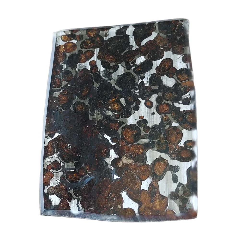 

40,8 г, серио паллазит, натуральный материал метеорита, нарезанные ломтики оливкового метеорита, коллекция образцов из Кении, QA293