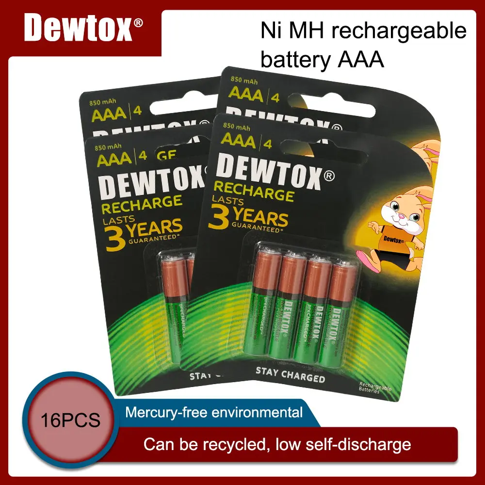 

16 шт., аккумуляторные батарейки высокой емкости, 1,2 в, 850 мАч