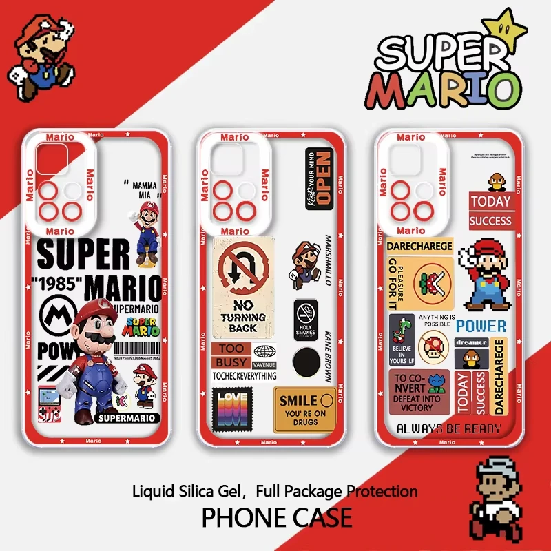 Anime Supers M-Marios Cartoon Clear Soft Case for Xiaomi Redmi Note 13 Pro 11 12 9T 10T 11S 10 11s 12s 9s Phone Cover
