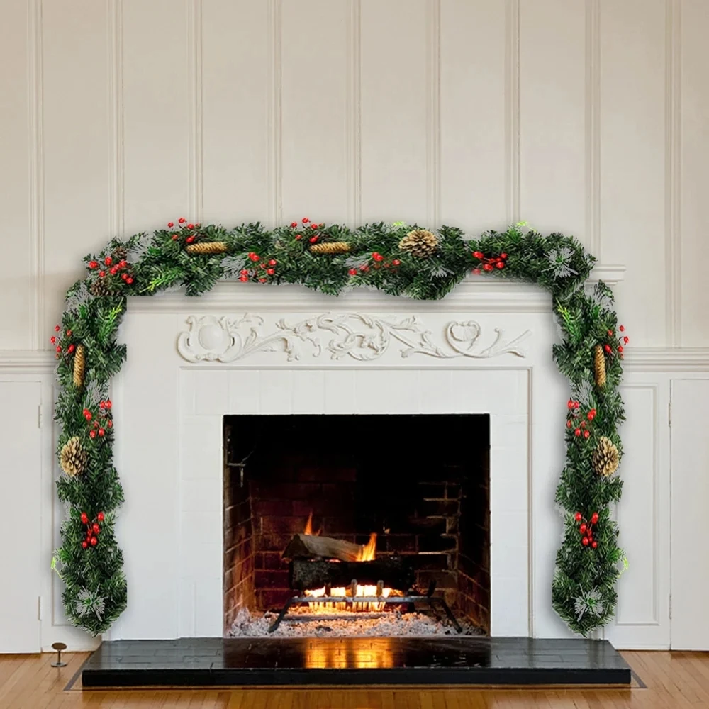 Рождественское украшение гибкий искусственный цветочный венок витрина из