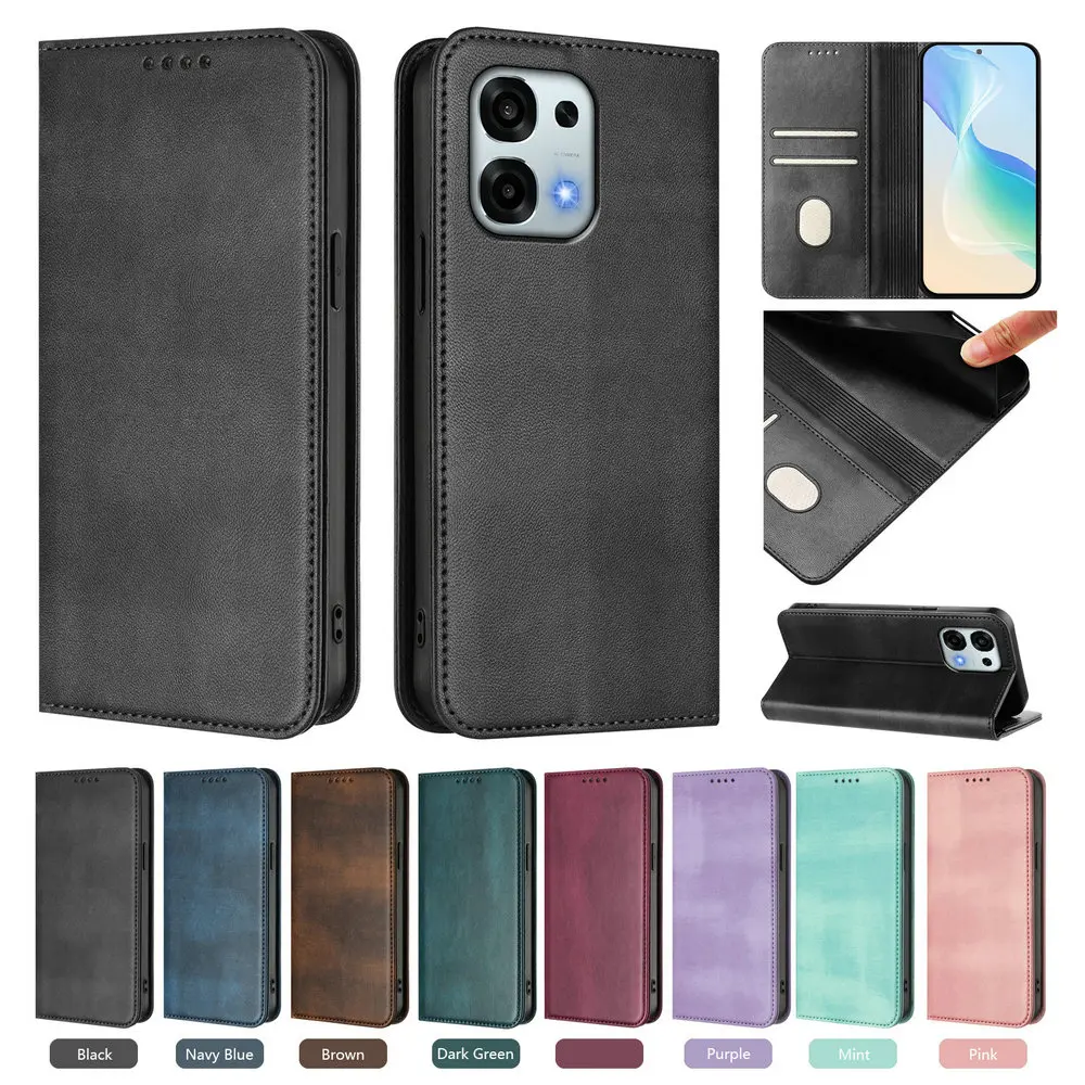 Фото Кожаный чехол-кошелек с RFID-защитой для OPPO A6X A6T A6S A6 Pro 5G 4G, роскошный чехол-книжка для OPPO A5 Pro A5X A6X A6T A6S, магнитный чехол-футляр №1