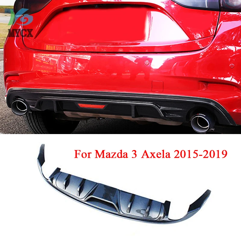 For Mazda Axela ABS Rear Bumper Diffuser Bumpers Protector For 2015 2016-2019 Axela Body kit bumper rear lip rear spoiler