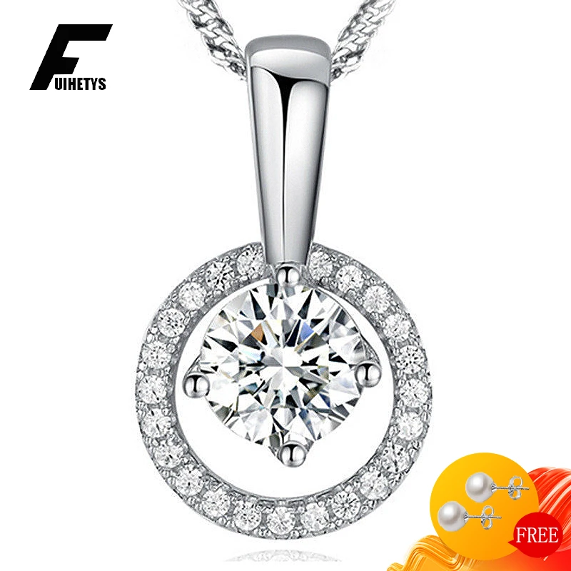 

Fashion Necklace for Women Silver 925 Jewelry with Zircon Gemstone Pendant Accessories Wedding Engagement Party 2021 New Arrival