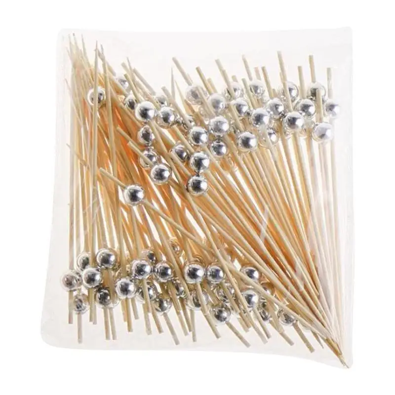 

100PCS Bamboo Cocktail Picks Appetizer Toothpicks Cocktail Pick Appetizer Toothpicks Decorative Toothpick Decoration Accessories