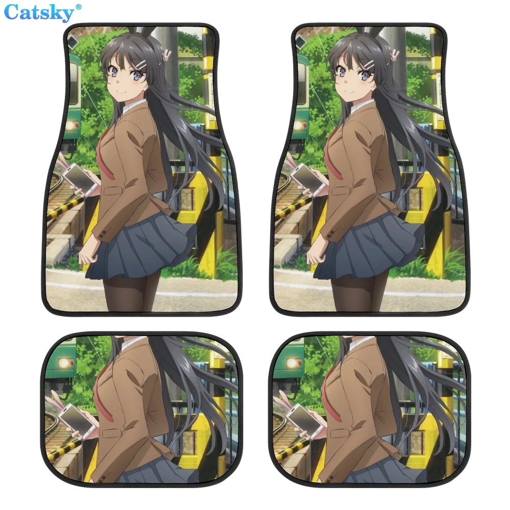 

Автомобильные коврики с рисунком аниме girl Mai Sakurajima, коврики для автомобиля в стиле хиппи, аксессуары для автомобиля в стиле ретро