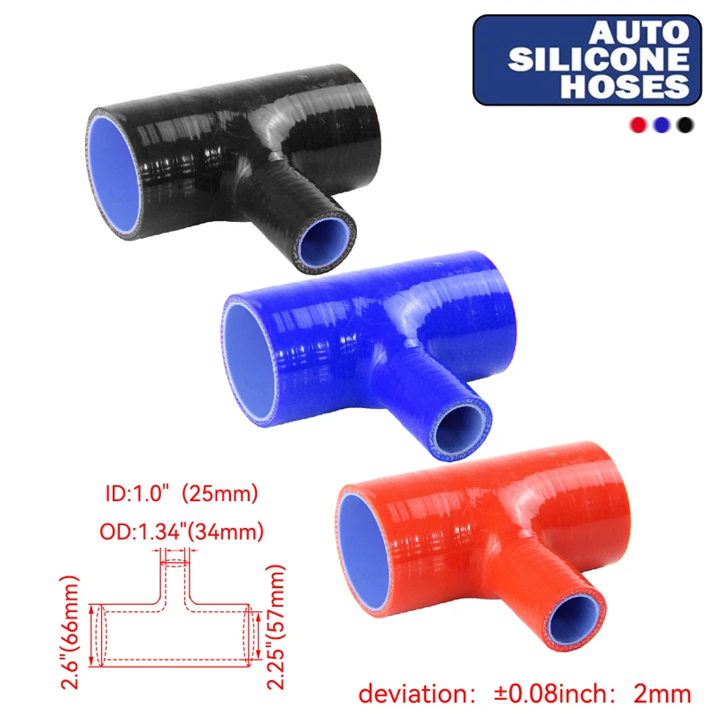 

2.36inch/60mm 3-Ply Silicone Coupler T Shape Hose Adapter Turbo/BOV/Pipe 35mm ID