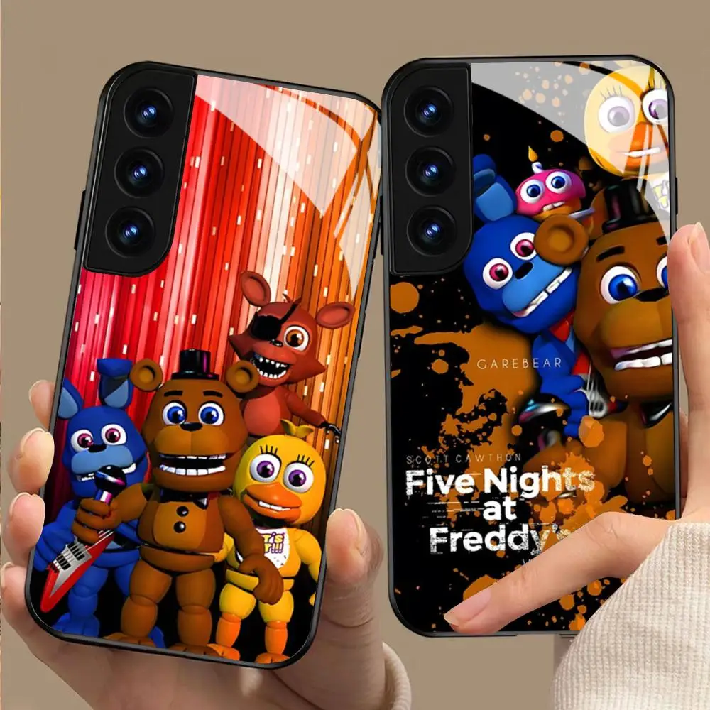 Фото Чехол для телефона Fnaf Five-nights At F-fredd-y для Samsung Galaxy S24 S26 S25 S23 S22 S21 S20 FE Edge Plus Ultra, черный, стеклянный №1