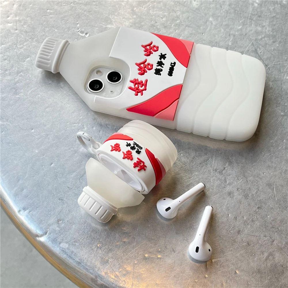 Креативные Силиконовые чехлы Wahaha с бутылкой чистой водой для AirPods 1 2 3 Pro защитный
