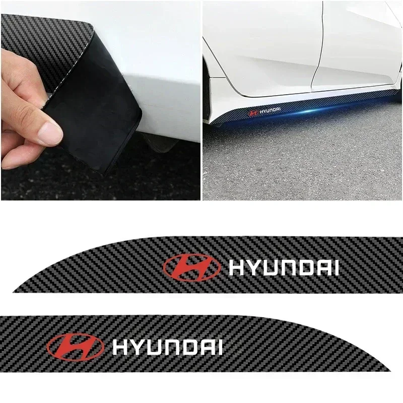 2 шт. наклейка из углеродного волокна на боковую полоску дверь юбку для Hyundai Accent