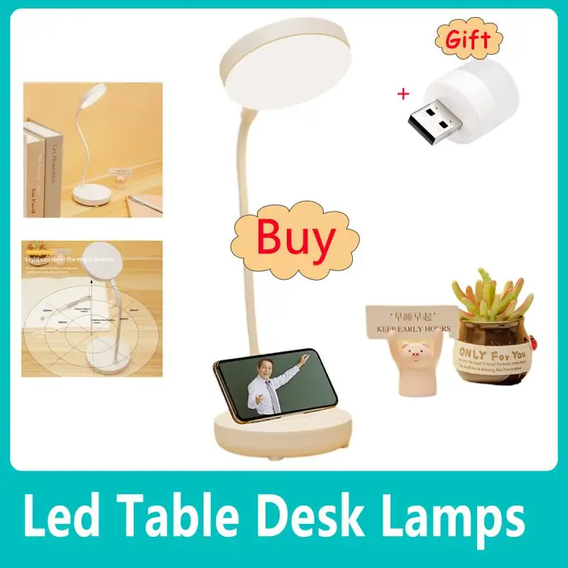 

Led Table Desk Lamps Eye Protection Usb Rechargeble Learning Lights Children's Bedroom Bedside Adjustment Reading Night Light