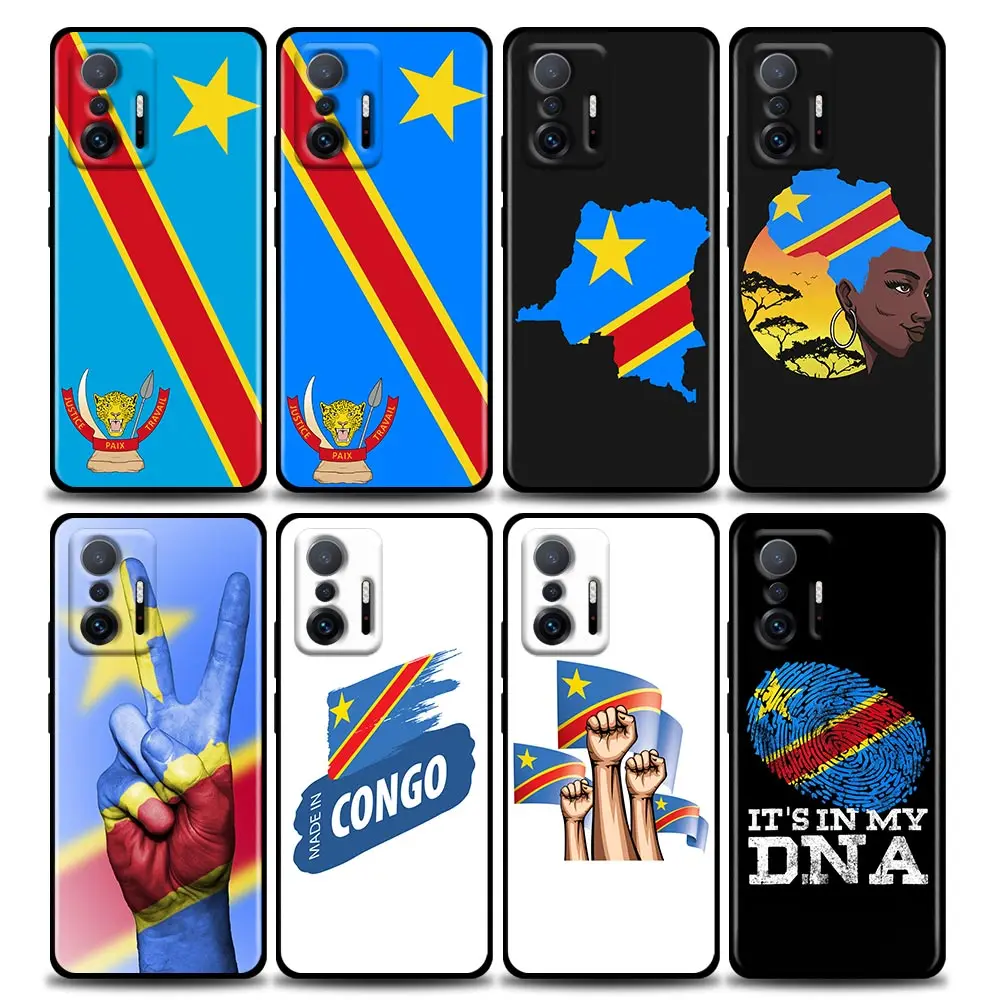 

Phone Case for Xiaomi Mi 11i 12 12X 11 11X 11T Case Poco X3 NFC M3 Pro F3 GT M4 Silicone Cover Congo Democratic Republic Flag