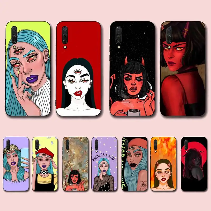 

Devil Woman Bad girl Painted Phone Case for Xiaomi mi 5 6 8 9 10 lite pro SE Mix 2s 3 F1 Max2 3