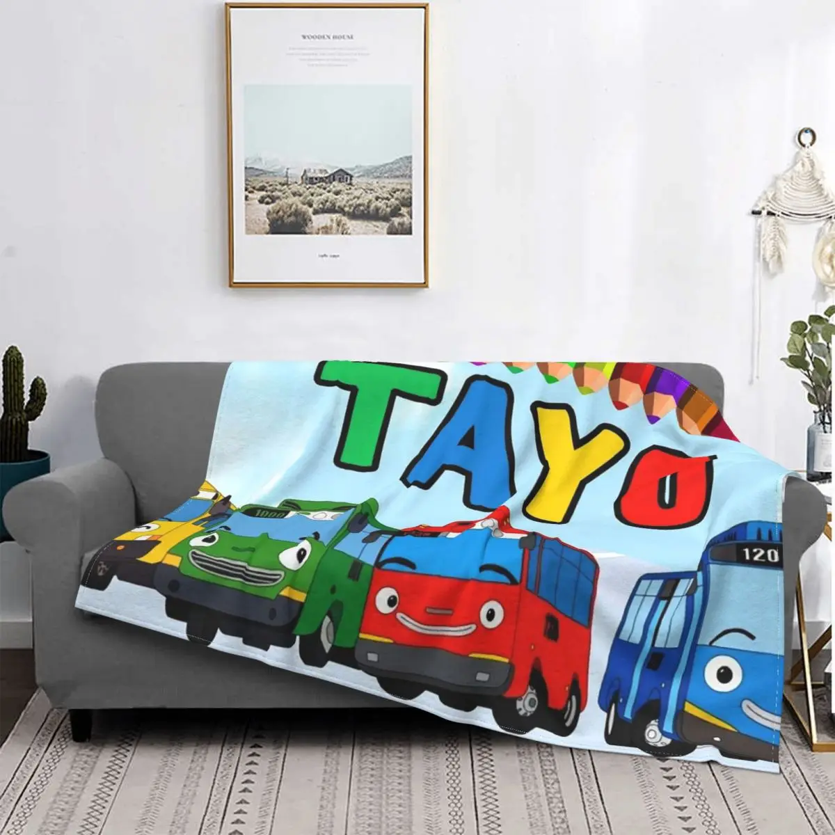 

Tayo The Little Bus Blankets Flannel Spring Autumn anime cartoon cute for kids Soft Throw Blanket for Bedding Travel Plush Quilt