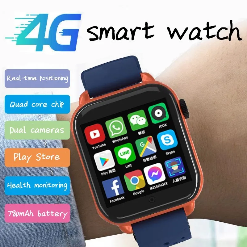 

2023 New Elderly Smart Watch 4g Child GPS Positioning Phone Wifi Network Dual Camera Heart Rate Exercise Pedometer SOS Boy Girl