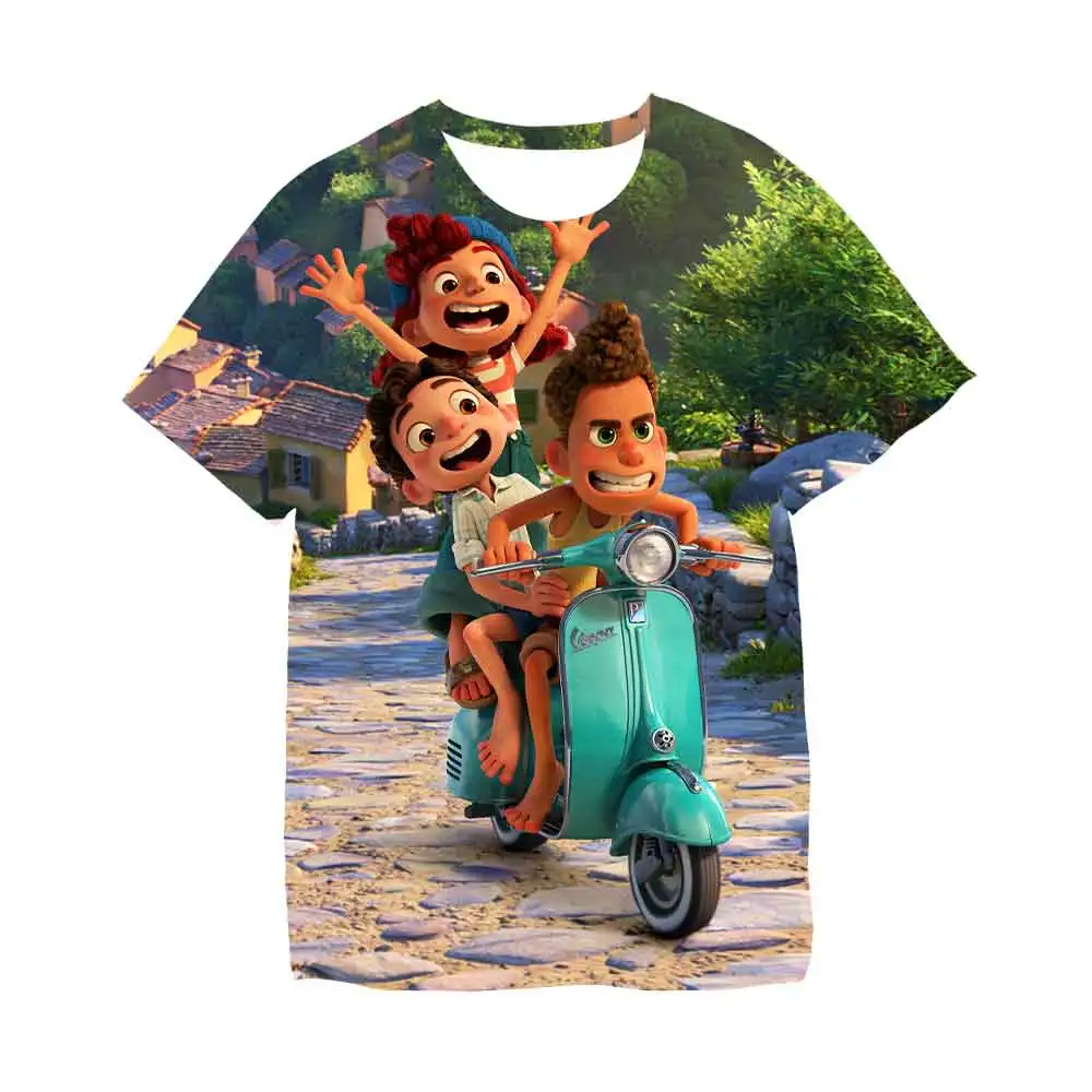 

Children's Clothing Anime Luca Tshirts 3D Printed Short Sleeve T-shirts Crewneck T shirts Baby Kids Clothes Cartoon Tops Tees