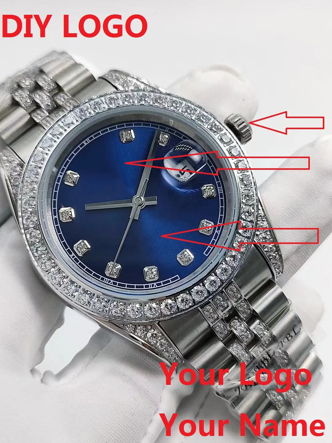 

Men 41mm Datejust Luxury Diamond Calendar Luminous Automatic Mechanical Sapphire Stainless Steel Custom Brands Watches Relogio