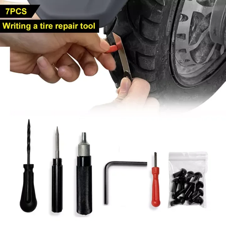 

NEW2023 Car Tyre Repair Set Nail Kit for Wheels Car Motorcycle Scooter Rubber Tubeless Tire Repair Tool Glue Free Repair Tire Na
