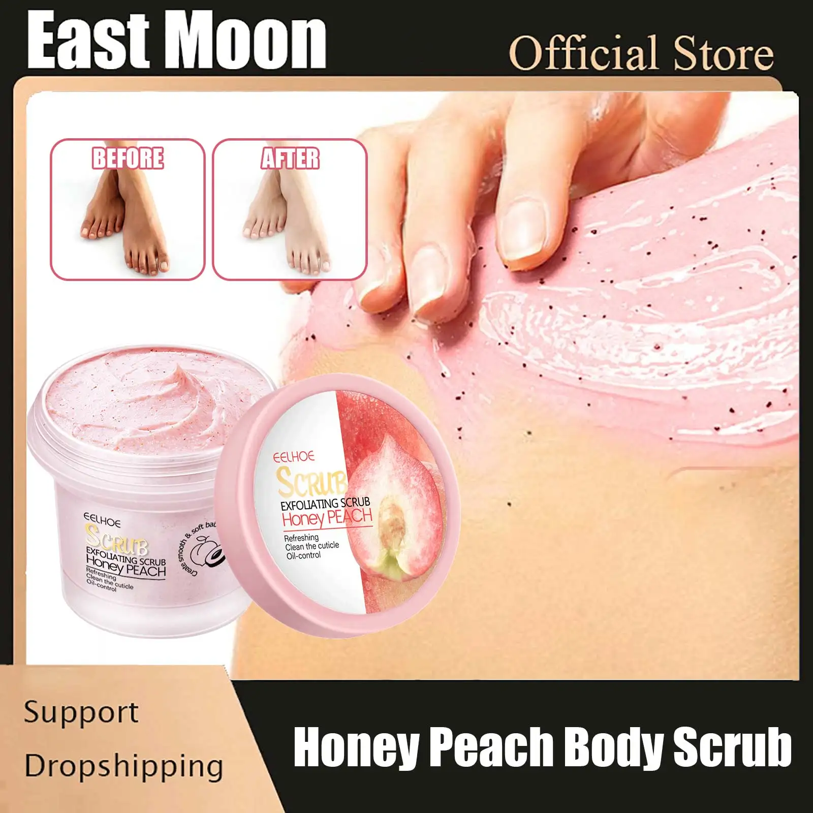 

Body Scrub Cream for Peach Brightening Whitening Dead Skin Removal Exfoliators Hydrating Moisturizing Deep Cleansing Body Care