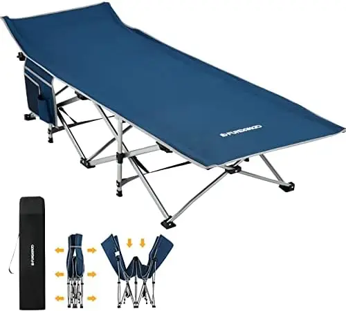 

Camping Cot Extra Wide 79" L x 30" W, Heavy Duty Outdoor Sleeping Cots for Adults, Portable Camp Cot Foldable Travel Be