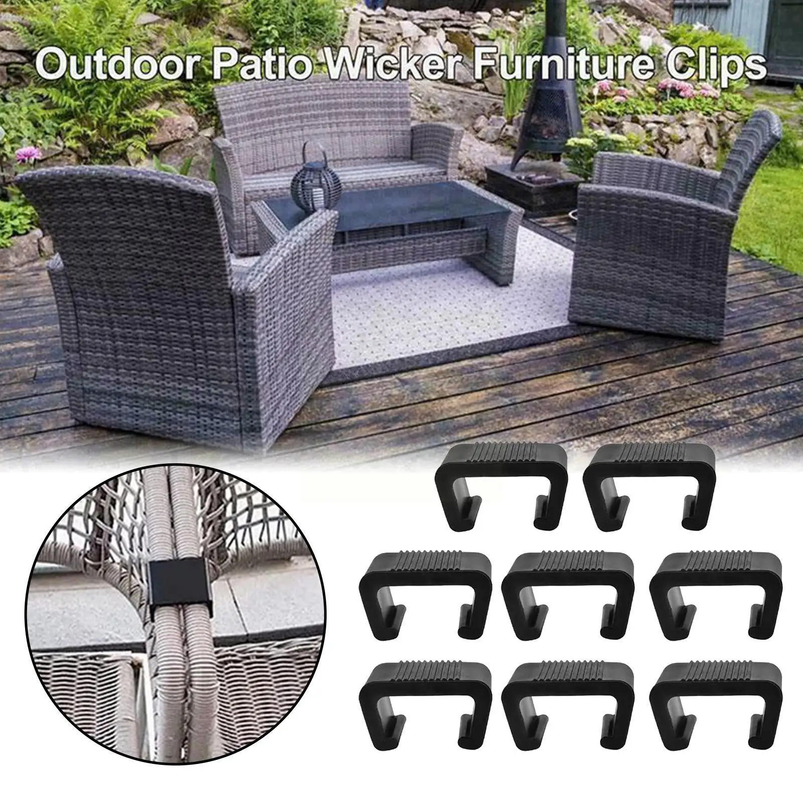 

Windproof Furniture Fastener Clip Plastic Heat Resistant Furniture Clip Outdoor Patio Wicker Chair Couch Clamps For Wicker D9Z7