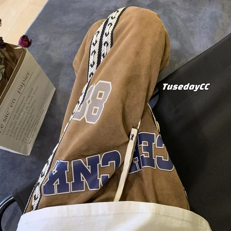 

Брюки мужские замшевые повседневные, Модные Винтажные свободные штаны в полоску, с поясом, в стиле хип-хоп, Осень-зима