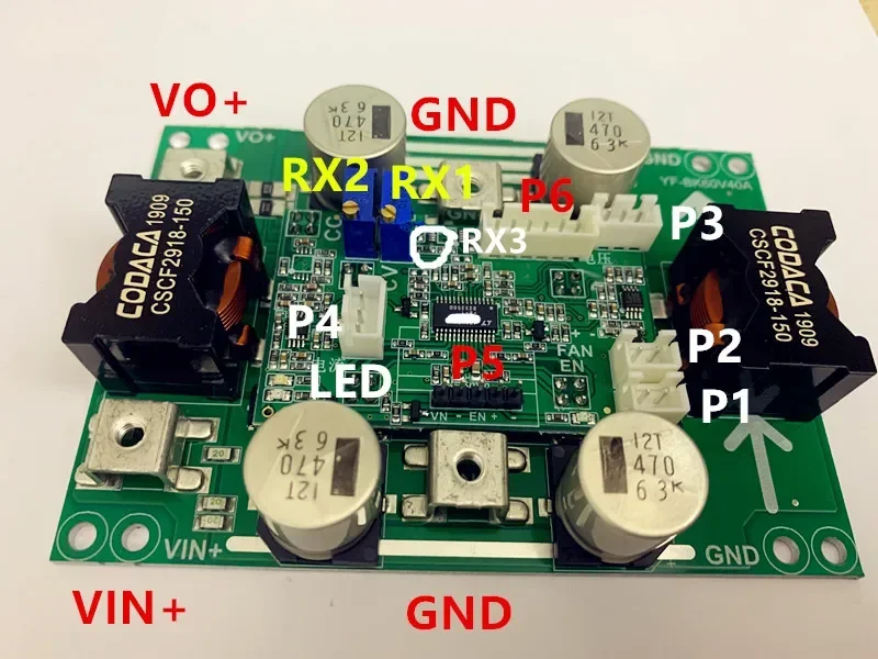 DC-DC Мощный понижающий источник питания Вход 12-60 В Выход 3-48 Регулируемый 8-40 А