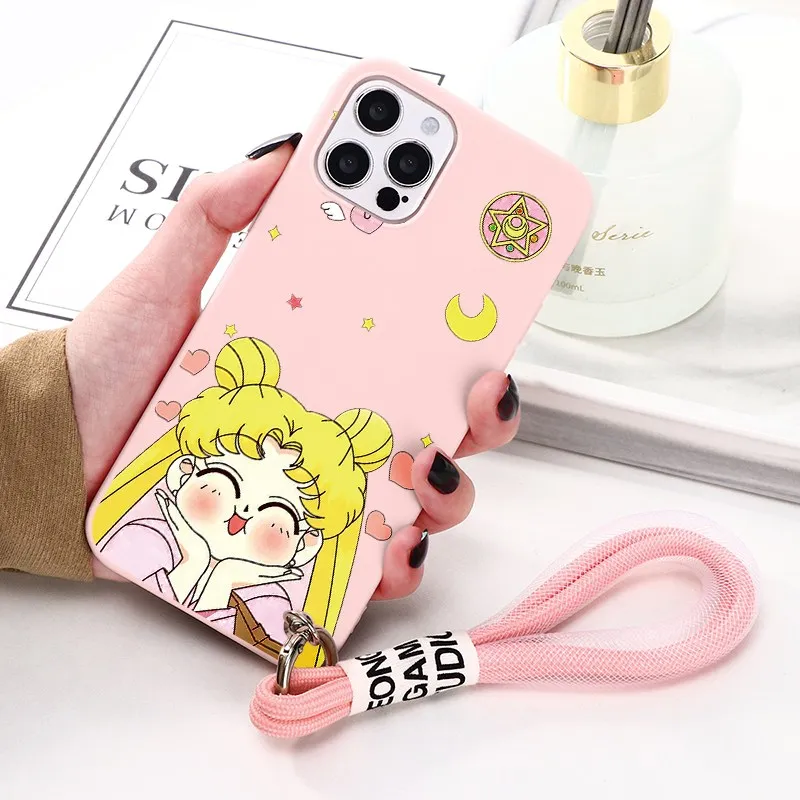 Силиконовый ТПУ чехол Lanyard для Samsung Galaxy A23 S21 S20 FE S22 Ultra S10 S9 Plus M12 M31 M52 Note 8 S10e S8 Сейлор