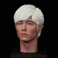 hot sale 16th hand painted asian singer jay chou white hair vivid head sculpture carving for 12 ph tbl action figure