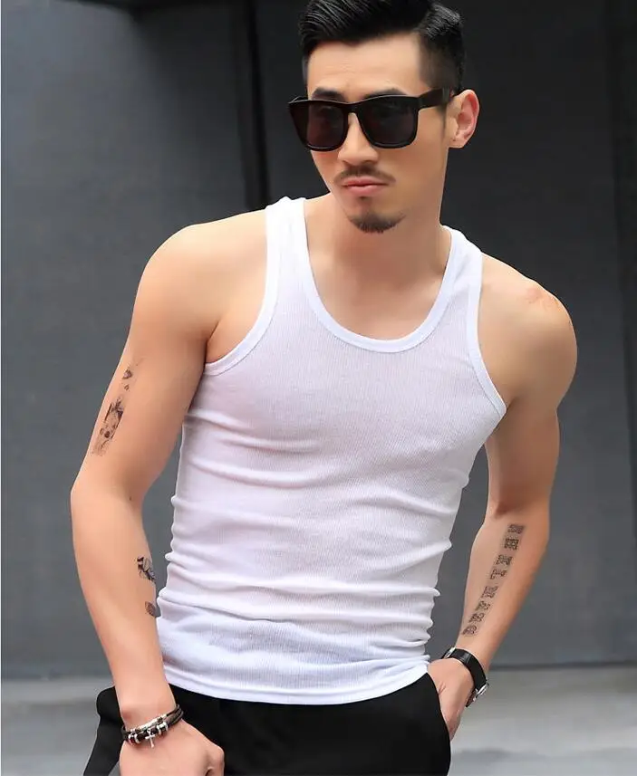 

ZNG 2020 Men Running Tank Top Cotton T-Shirt Sleeveless Gym Shirt Fitness Sportwear Vest Sport Summer Clothing