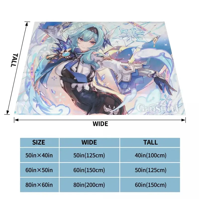 Официальное художественное одеяло Genshin blow Eula на день рождения флисовое