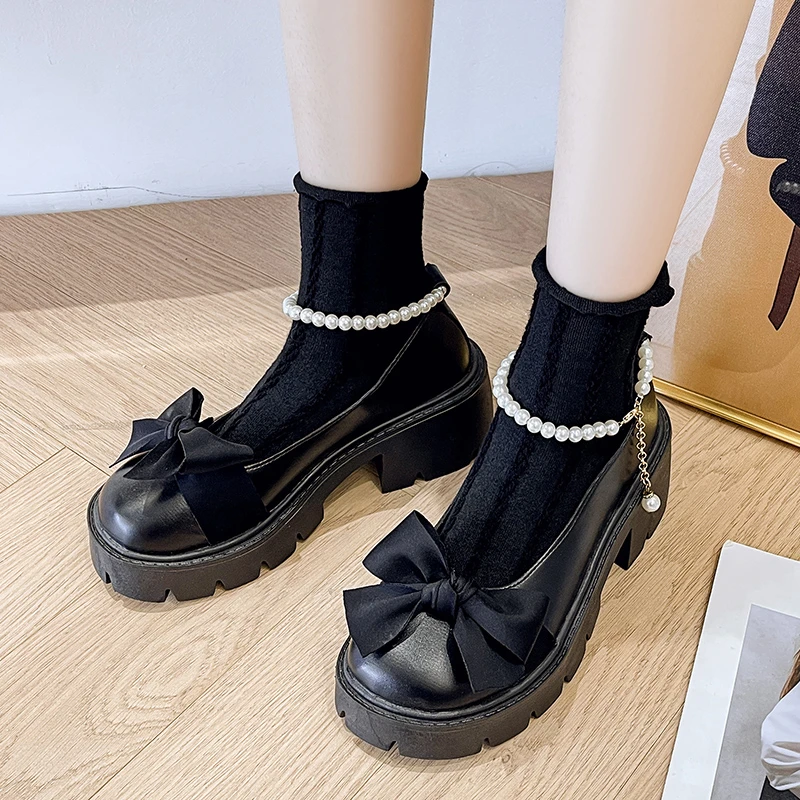 

Ladies Platform Mary Jane Shoes Lolita Shoes Party Shoes Spring Autumn 2022 New Bow Shoes Mujer Shoes Fashion Oxford Zapatos