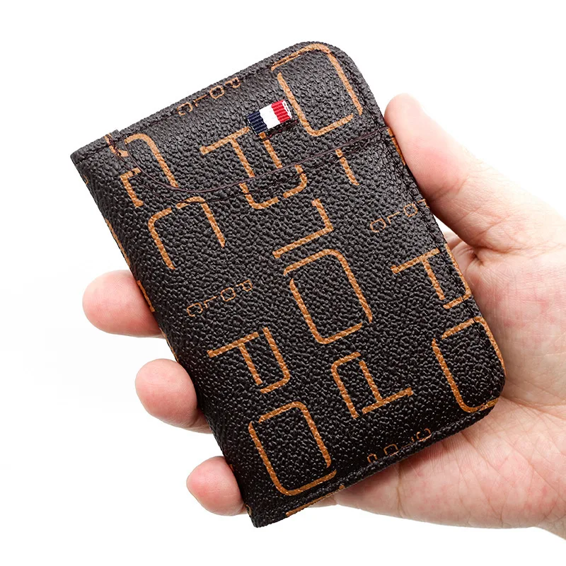 Men's Card Holder New Slim Wallet High Quality Leather Purse Fashion PU Male Money Clip Business ID Credit Card Bag Coin Purse