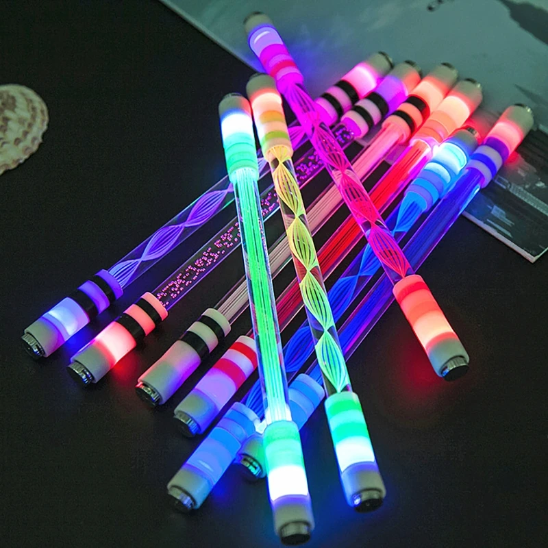 

Creative Illuminated Spinning Rotating Pen without Refill Finger Pen Glow in Dark Anti Slip for Boy Girl Student Present 24BB