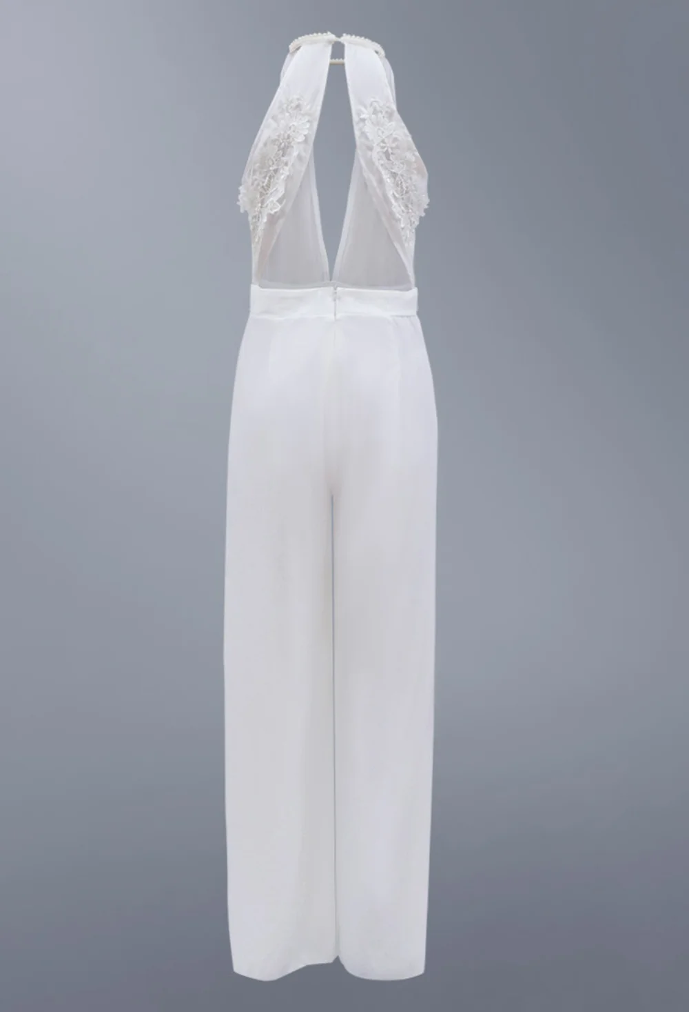 Women's Casual Trousers Deep Sexy Backless V Halter Neck Jumpsuits