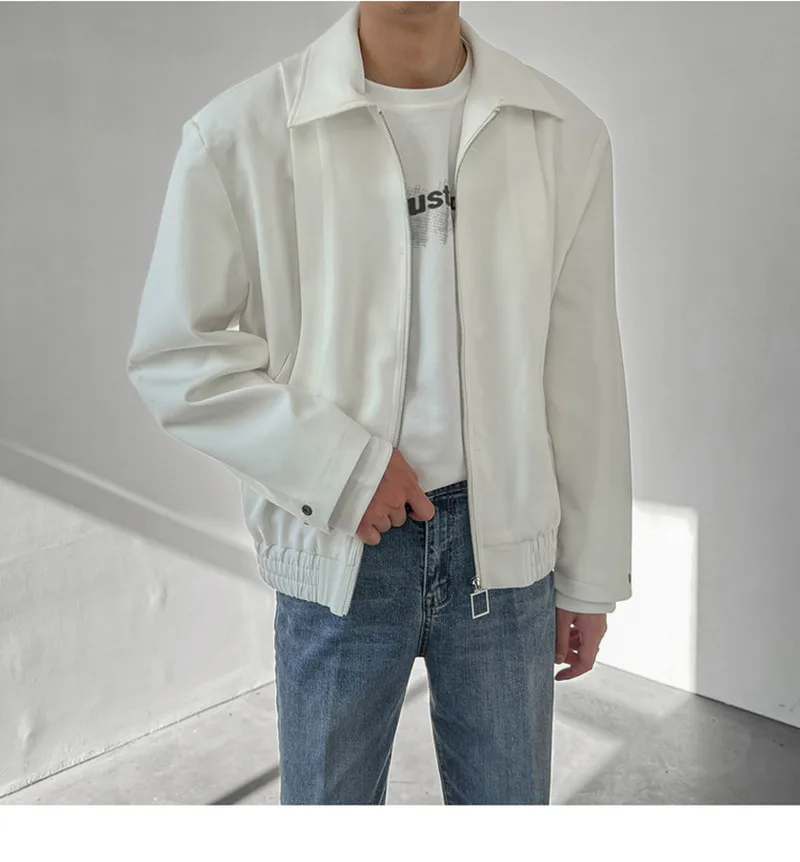 

Мужская черно-белая верхняя одежда 2022, корейские свободные короткие стильные куртки с наплечниками, модные комбинированные повседневные пальто, женская