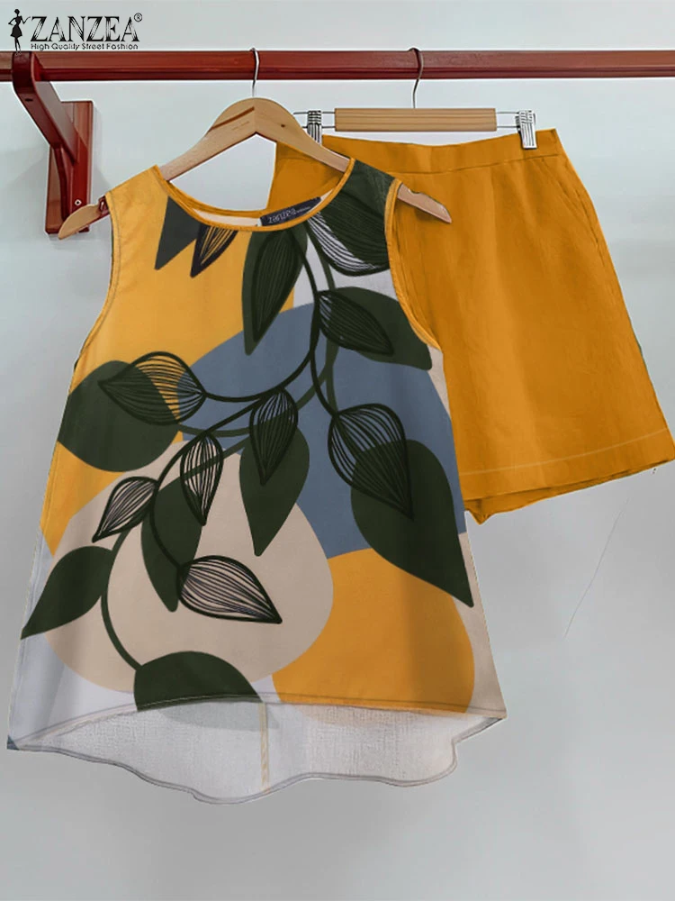ZANZEA лето 2024 майки с высоким и низким принтом женские повседневные однотонные