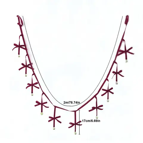 Рождественская гирлянда с бантами и колокольчиками