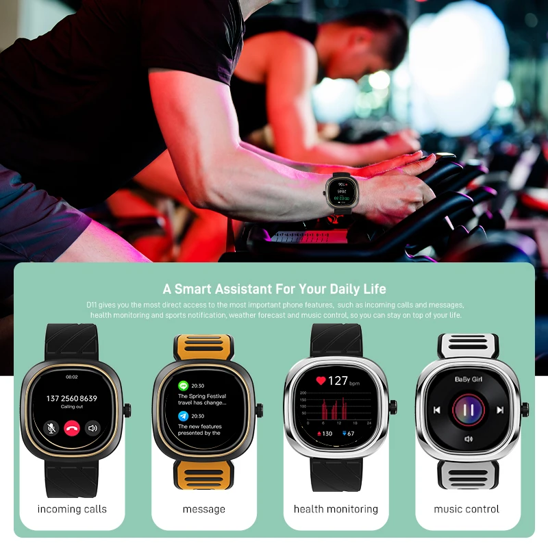 DOOGEE D11 Smartwatch IP68 Waterproof Bluetooth  Real-time Heart Rate 70 Sport Modes 300mAh Battery For Android iOS Mobile Phone
