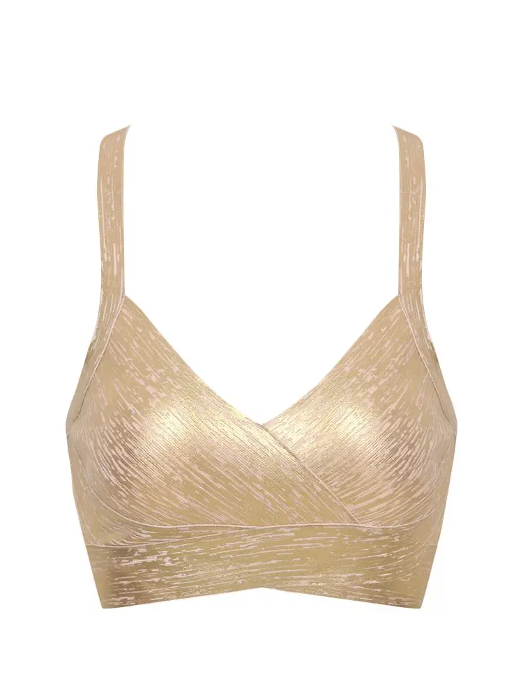 BEAUKEY сексуальный короткий металлический бандажный кроп-Топ HL женский жилет