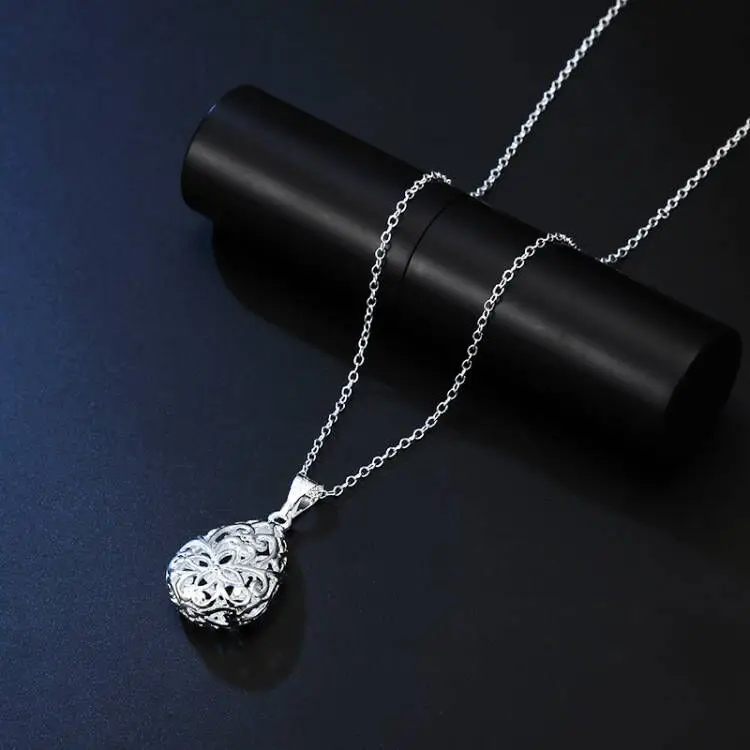 

925 sterling silver Hollow water drop pendant necklace for women Luxury fashion party wedding accessories jewelry gifts