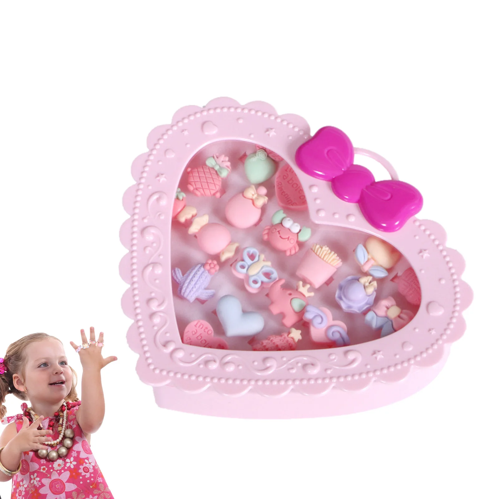 

Little Girl Jewel Rings Little Girl Jewelry Adjustable Rings In Box Kids Jewelry For Girls Play Rings For Little Girls 20pcs