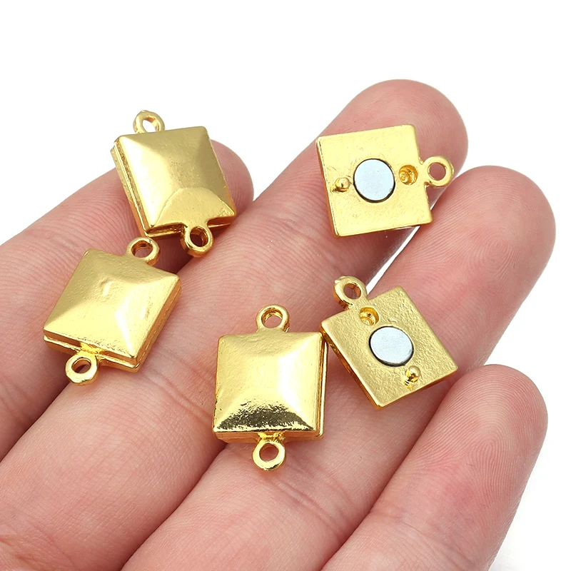 

4 Sets/Lot 20x12mm Square Magnetic Clasps For Jewelry Making End Clasp Lazy Shoelace Buckle Jewelry Findings Magnets Fasteners