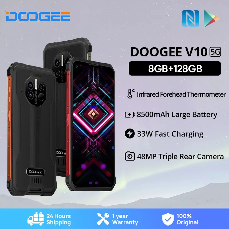 DOOGEE V10 Dual 5G Global Version Rugged Phone 8500mAh Battery 48MP Rear Camera 6.39