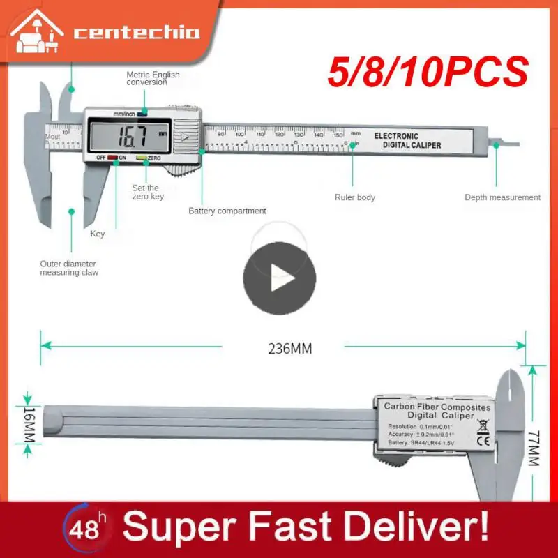 

5/8/10PCS Pachymeter Professional And Digital 0-150mm Micrometer High-strength Large Screen Vernier Caliper Woodworking Tools