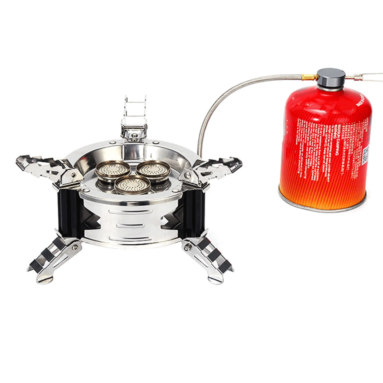 

Outdoor Portable Three Core Furnace 3 Burners Camp Gas Stove Portable Windproof Burner Folding Ultralight Picnic Cooking Stove