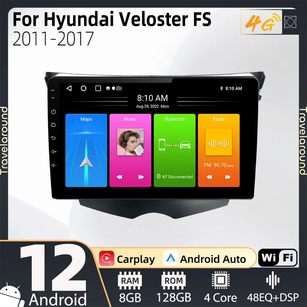 Для Hyundai Veloster FS 2011-2017 Радио 2 Din Android Экран Стерео GPS-навигация Авторадио Головное