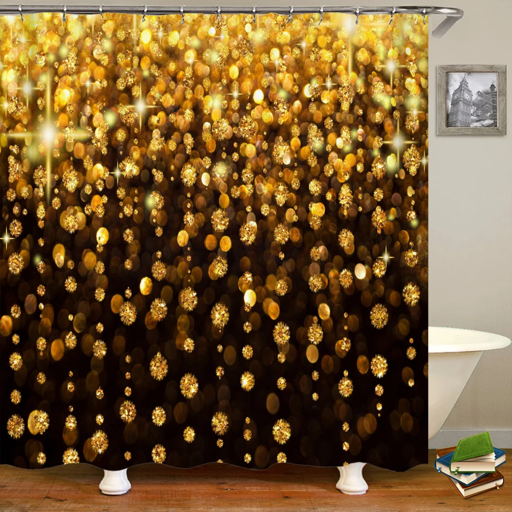 

Golden Fantasy Colorful Print Shower Curtain Waterproof Polyester with Hook Bathroom Curtains Home Decoration 3D Shower Curtain
