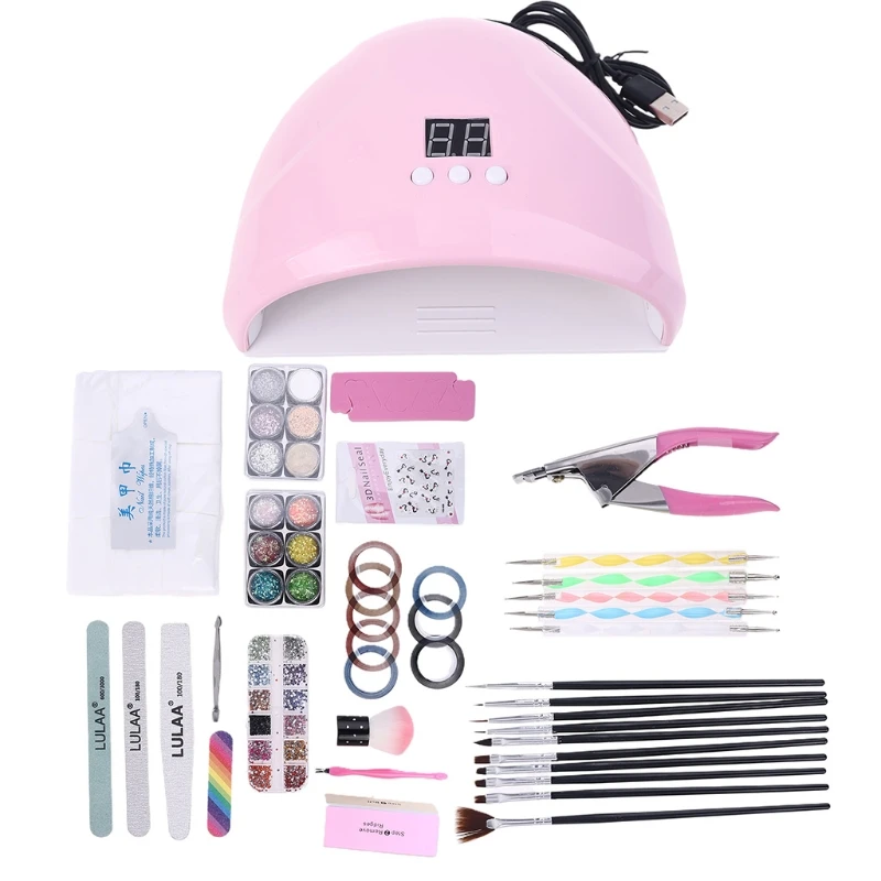 

Nail Art Tool 36W UV LED Nail Lamp Dotting Painting Pen Nail Brush Glitter Powder Rhinestone Ornament Women Girls DIY Care K3NE