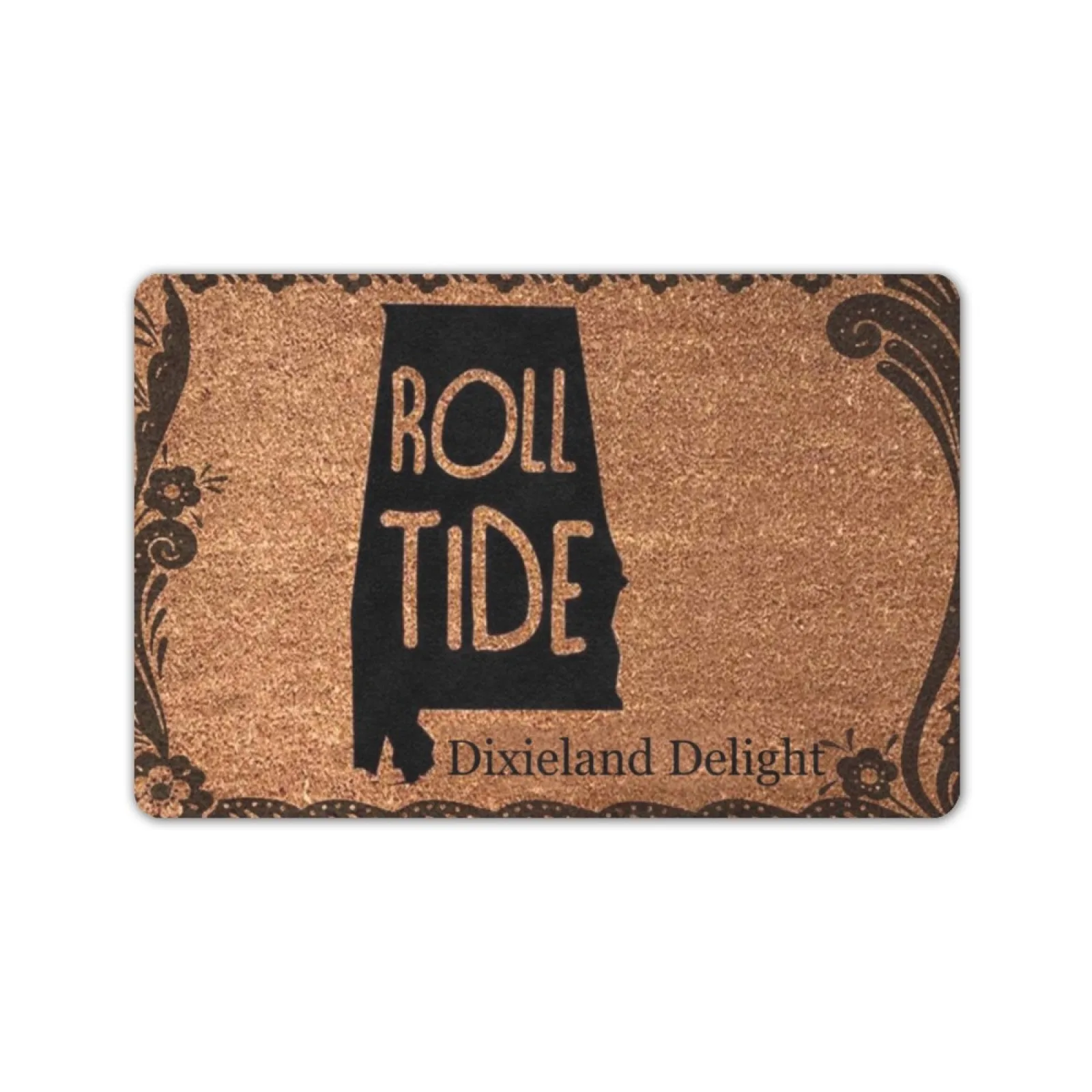 

ROLL TIDE DIXIELAND DELIGHT Doormat Rubber Entrance Floor Mat Porch Decor Shoe Gift Front Outdoor Door Mat