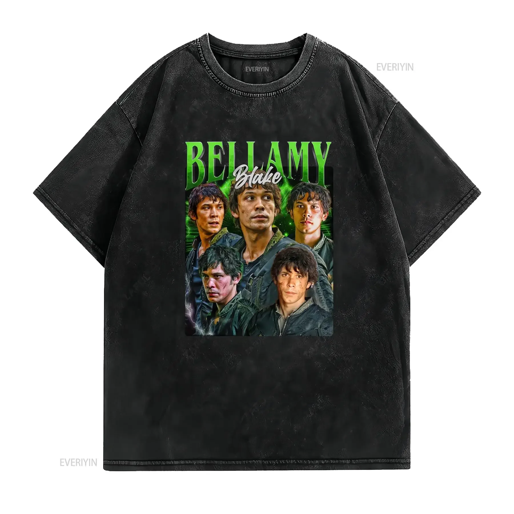 Фото Винтажная футболка Bellamy Blake с принтом из сериалов или фильмов, уникальная, с длинными или короткими рукавами, винтажная, с эффектом потертости, мужская, для повседневной носки, уличный стиль №2